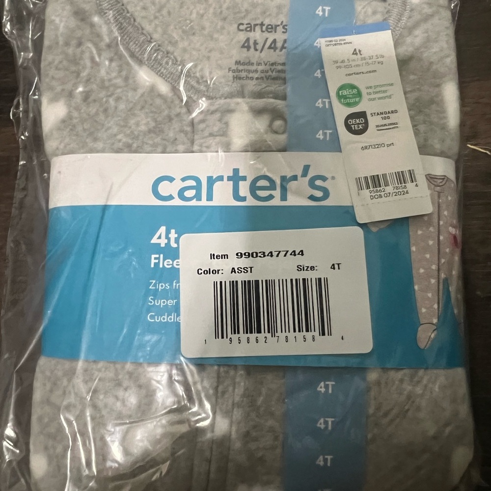 Carter's Soft Gray Fleece Pajamas 4T